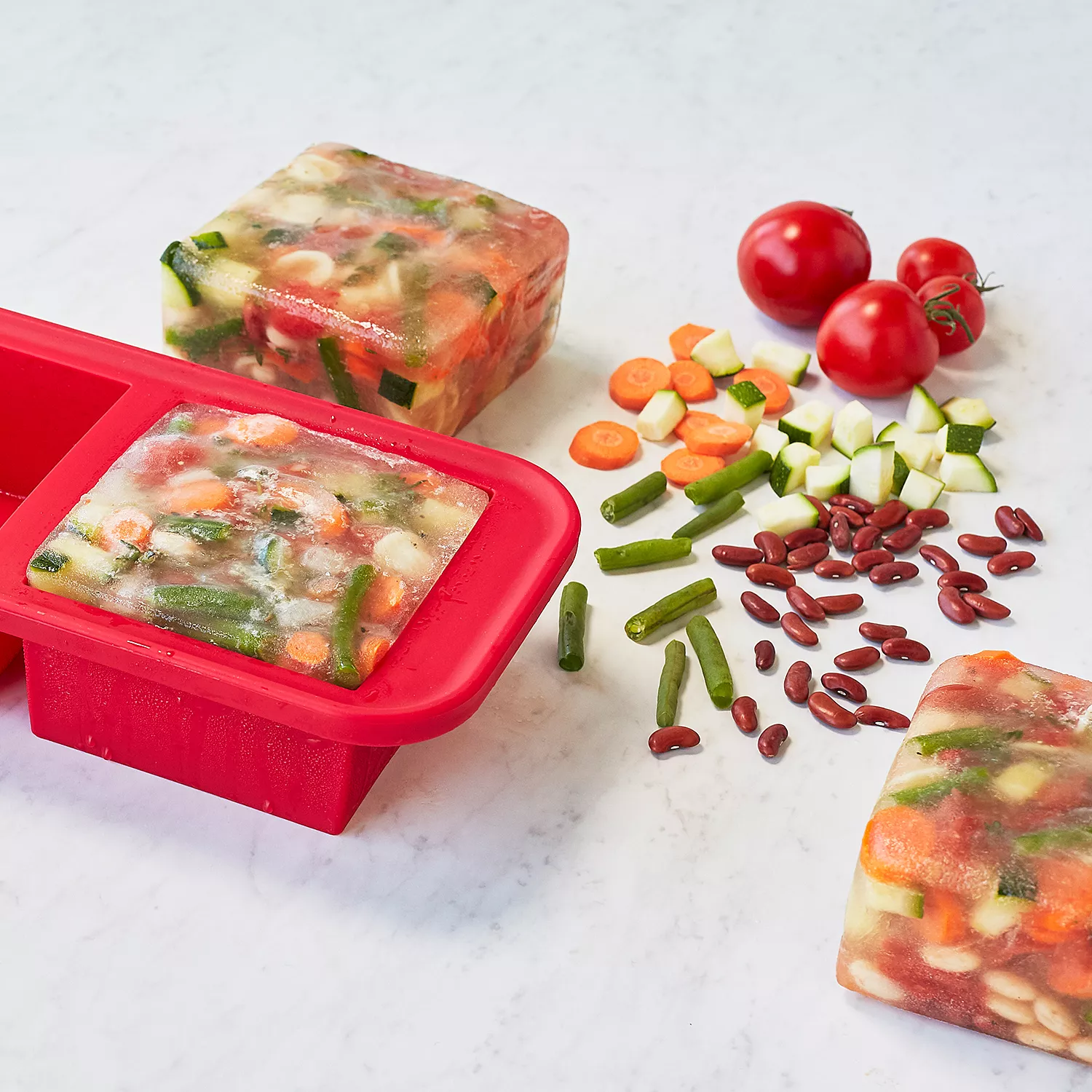 Souper Cubes 1-Cup Silicone Freezing Tray - Freeze and Store Food in 1-Cup  Portions, Aqua, 2-Pack, with lids dishwasher and oven safe freezer  containers 
