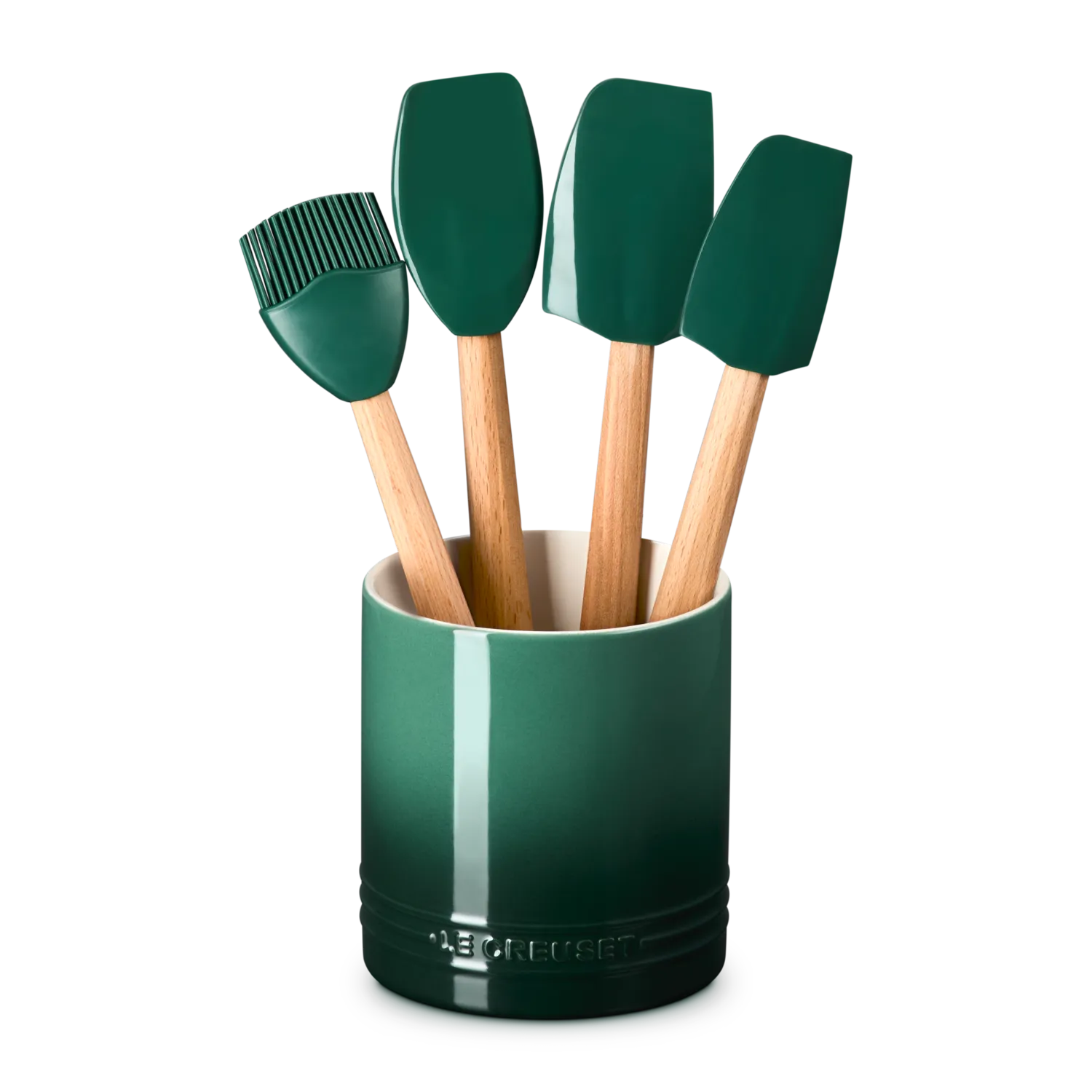 Le Creuset Peche 5-Piece Crock & Tool Set in Riviera | Sur La Table