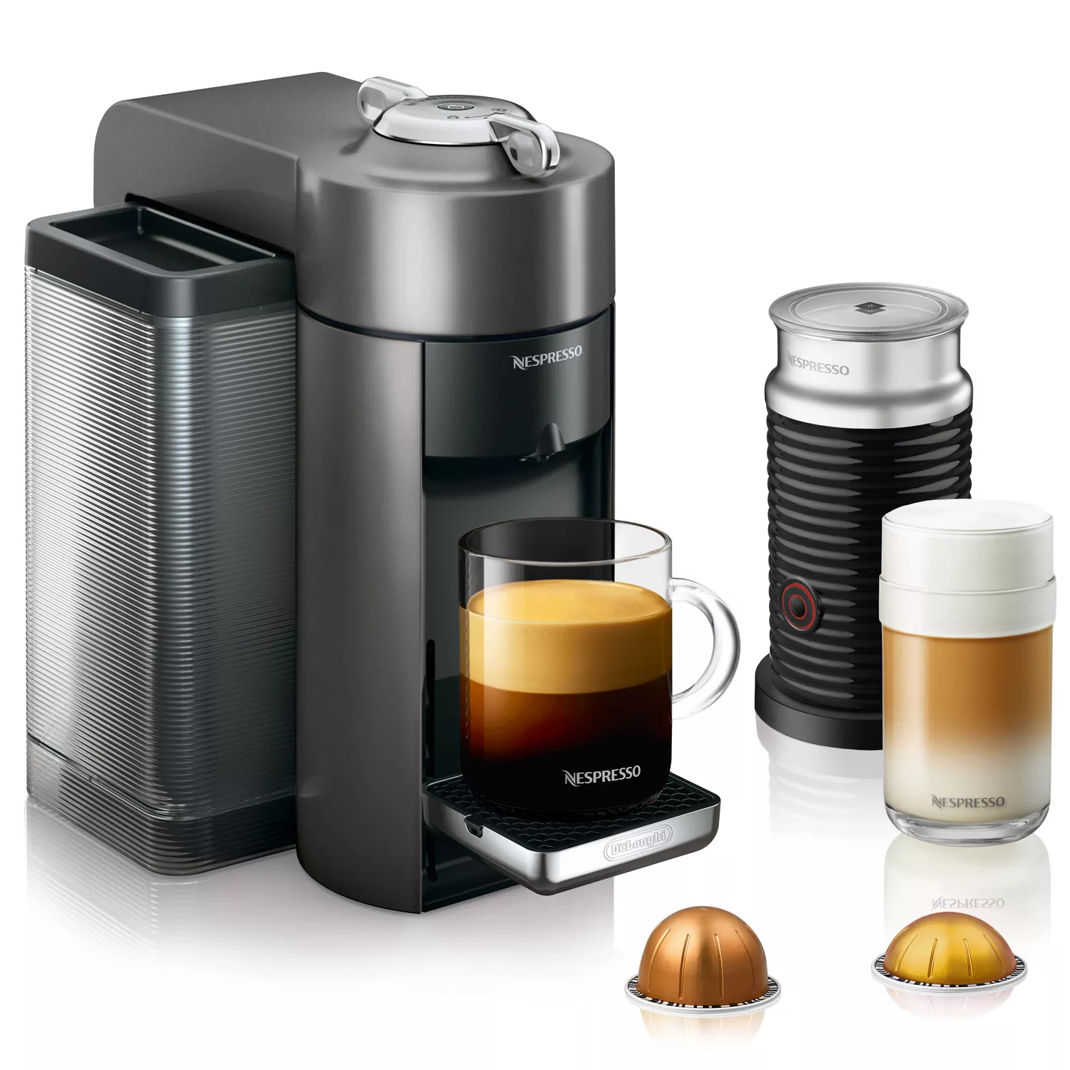 Nespresso Evoluo Deluxe by De&#8217;Longhi with Aeroccino 3 Frother, Titan