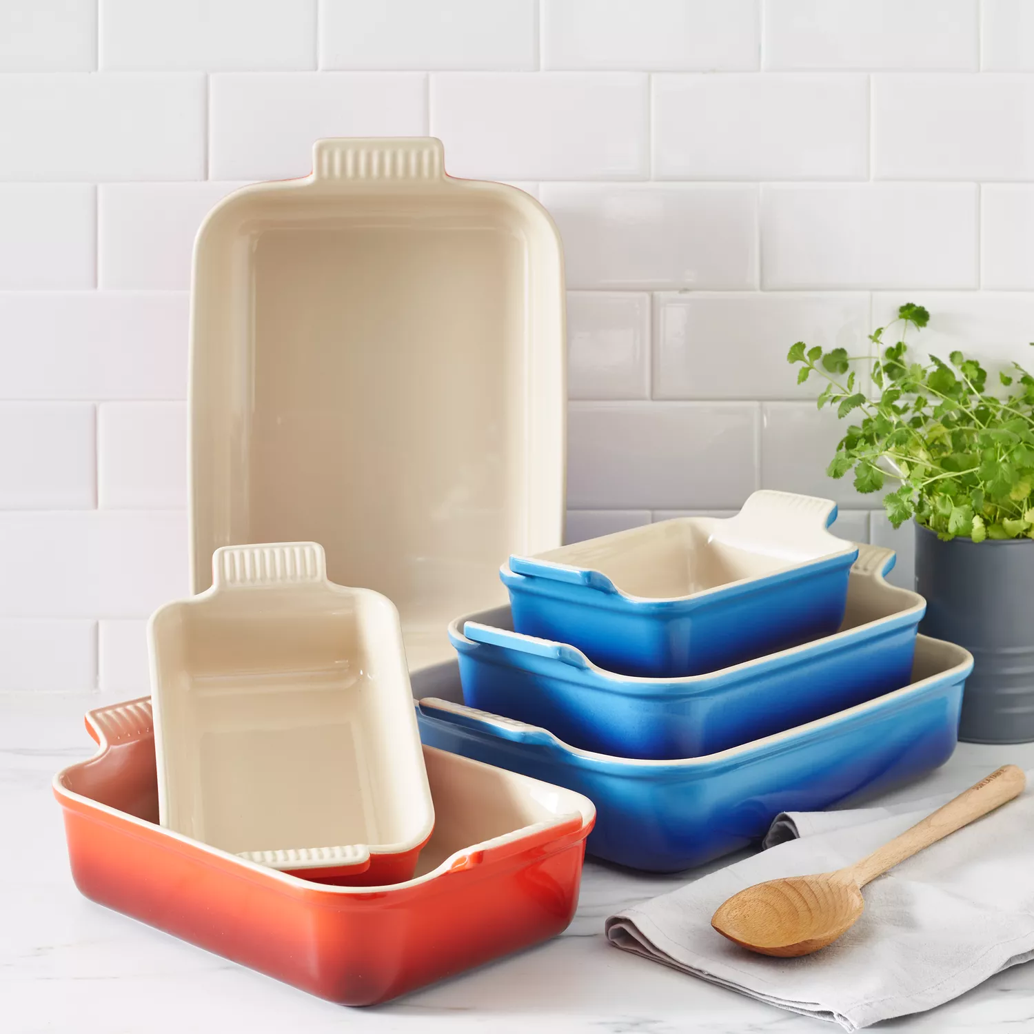 Le Creuset Heritage Stoneware 3-Piece Rectangular Baker Set
