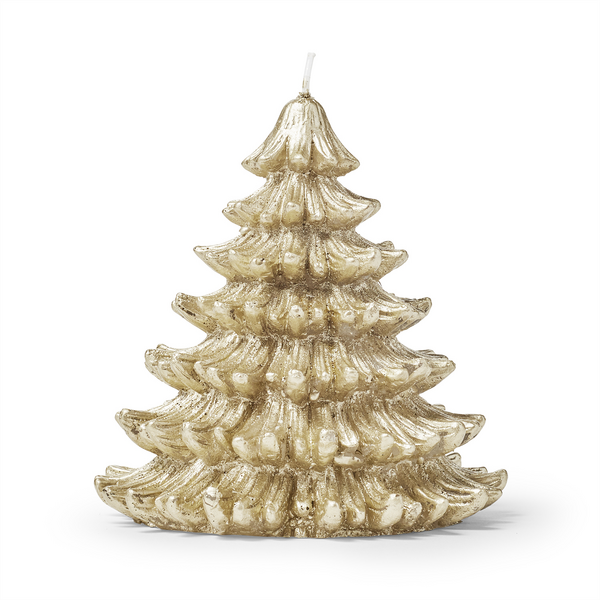 Sur La Table Gold Christmas Tree Figural Candle