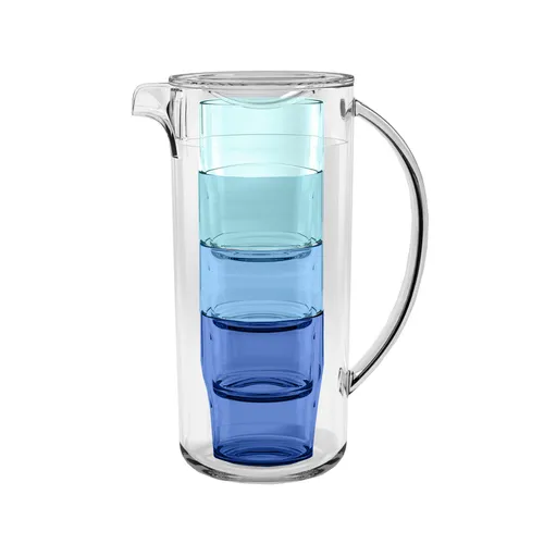 Tar Hong Simple Stacked Color Glasses and Pitcher Set