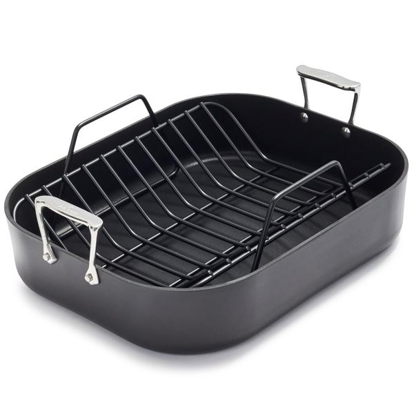 All-Clad HA1 Nonstick Roasting Pan with Rack, 16" x 13"