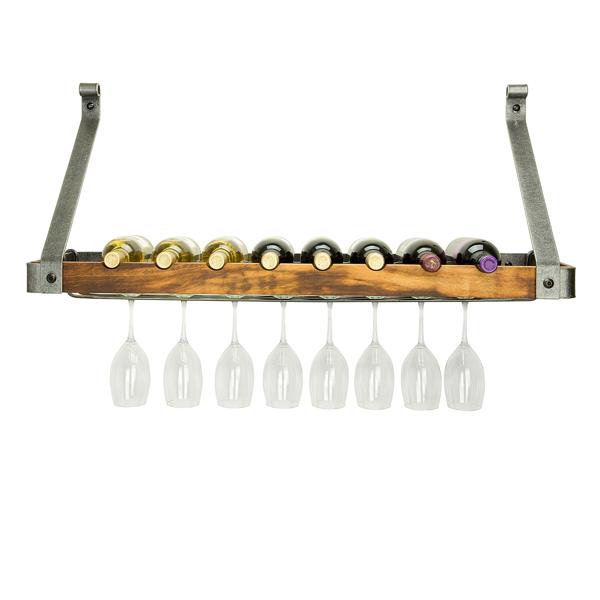 Enclume Hammered Steel & Tigerwood Signature Bookshelf Wine Rack