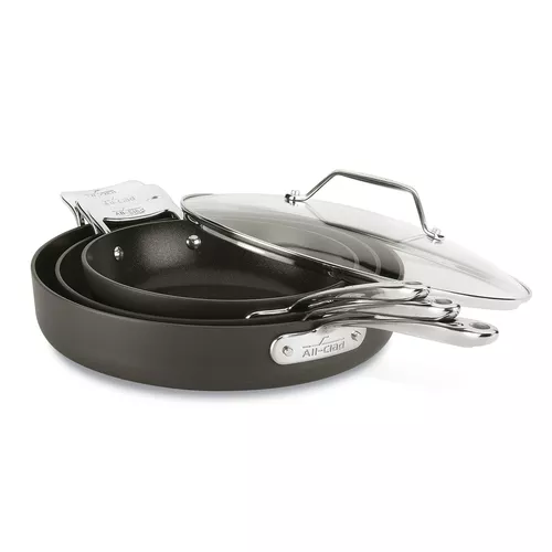 All-Clad Essentials Nonstick 4-Piece Skillet & Saut&#233; Pan Set