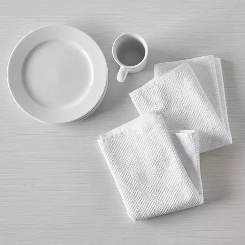 Organic Cotton Kitchen Towels, White