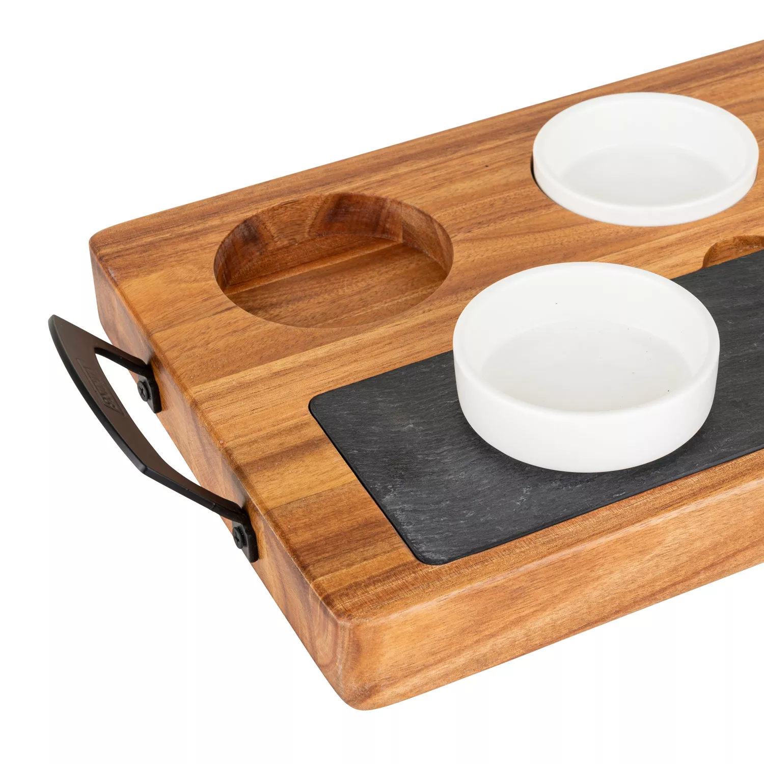 Viking Acacia and Slate Cheese Board, Set of 7