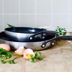 GreenPan Venice Pro Noir Ceramic Nonstick Skillets, Set of 2, 8" & 10" Never knew the value of nonstick pans until you ac