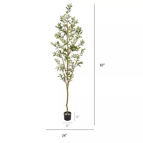 Nearly Natural Olive Silk Tree, 82"