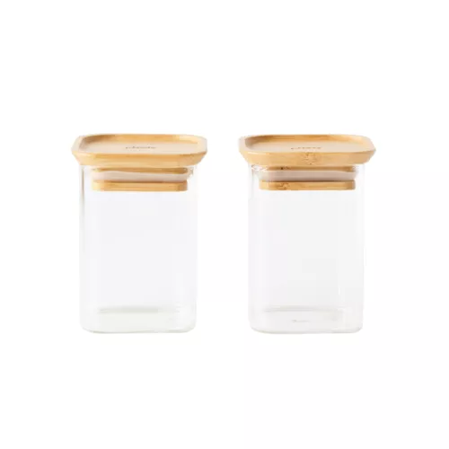 Pebbly Glass Spice Jars, Set of 2