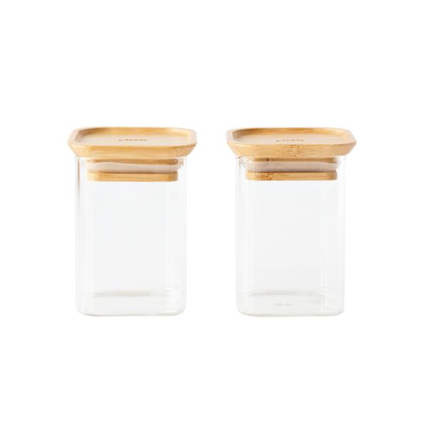 Pebbly Glass Spice Jars, Set of 2