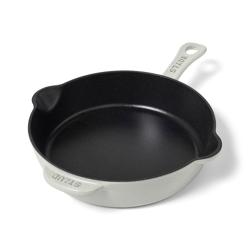 Staub Traditional Deep Skillet, 8.5" Beautiful yellow, gorgeous on my blue La Conch range, extra high sides, great small iron skillet!!