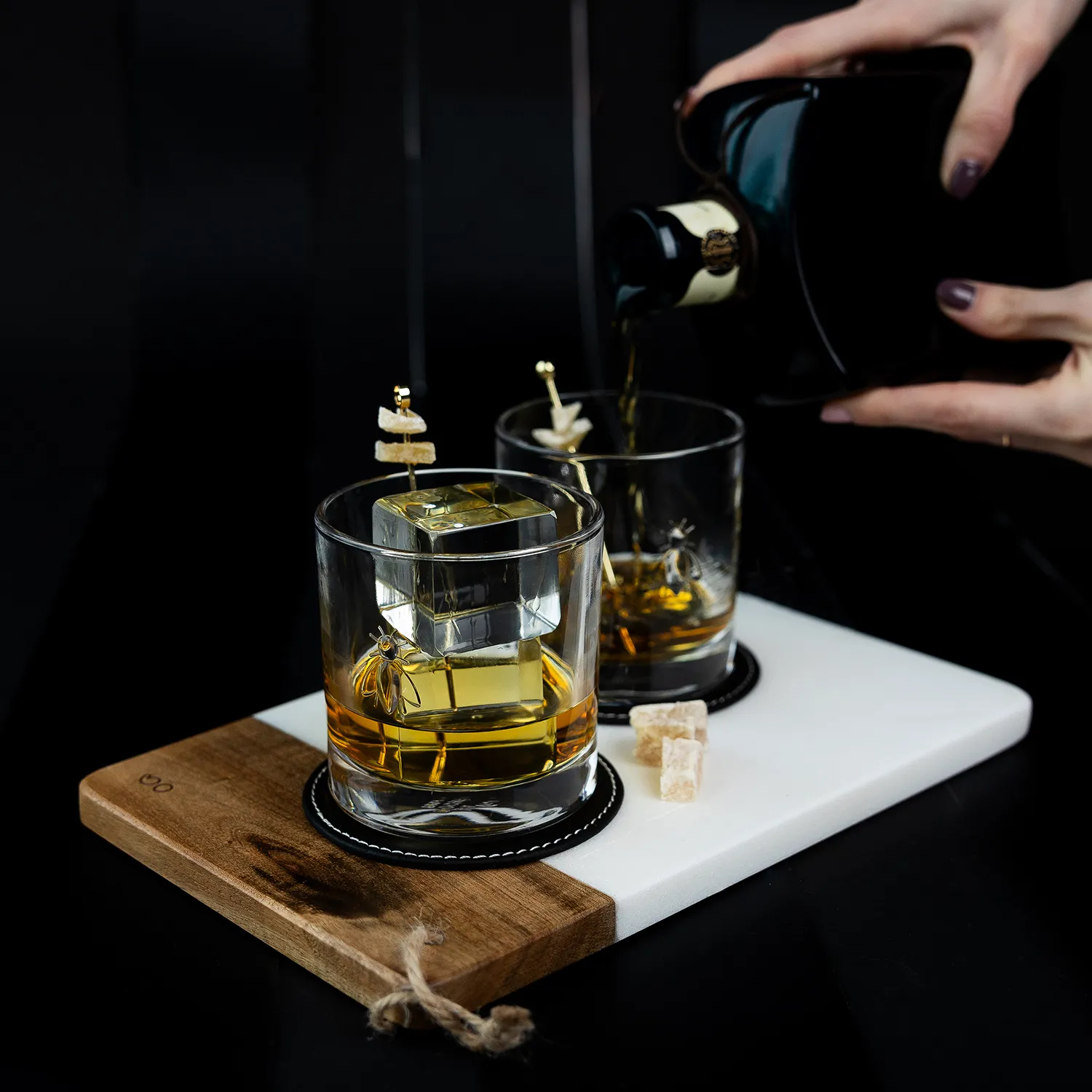 La Rochère Abeille Bee Whiskey Tumblers, Set of 4
