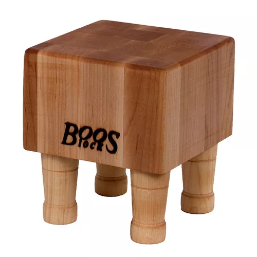 John Boos Maple End-Grain Square Chopping Block w/ Feet, 6" x 6" x 4"