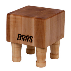 John Boos Maple End-Grain Square Chopping Block w/ Feet, 6" x 6" x 4"