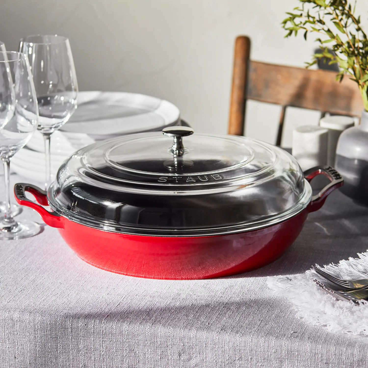 Staub Heritage All-Day Pan with Domed Glass Lid, 3.5 qt.
