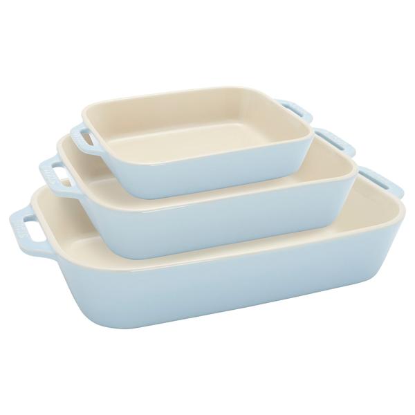 Staub Pastel Macaron Stoneware 3-Piece Rectangular Baker Set - thumbnail 3