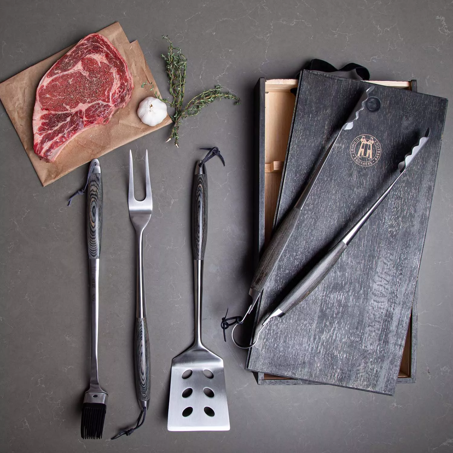 Schmidt Brothers BBQ Bonded Ash 4-Piece Grill Set