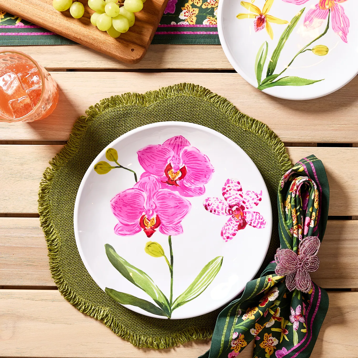 Sur La Table Orchid Beaded Napkin Ring