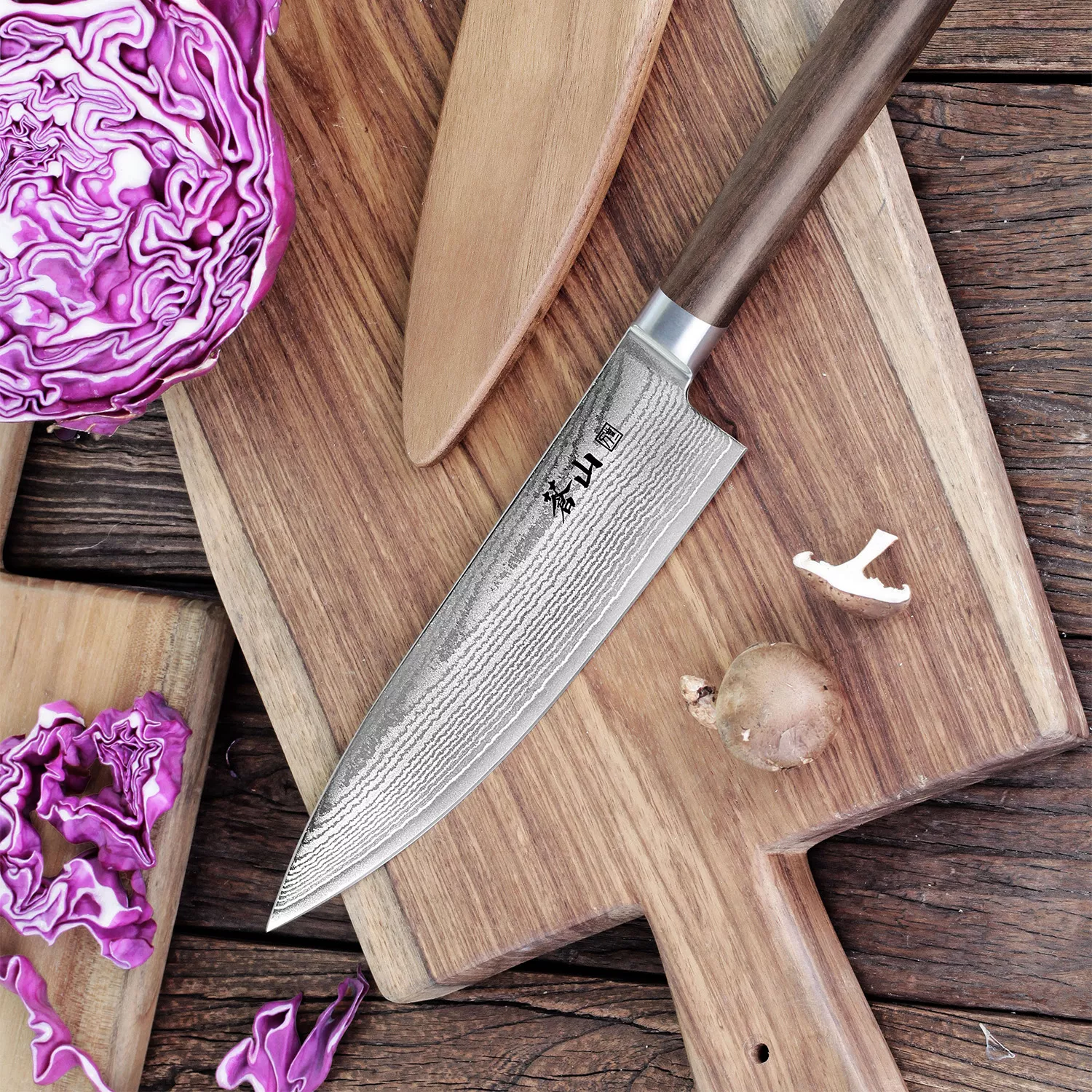 HAKU Series 8-Inch Chef's Knife with Sheath, Forged X-7 Damascus