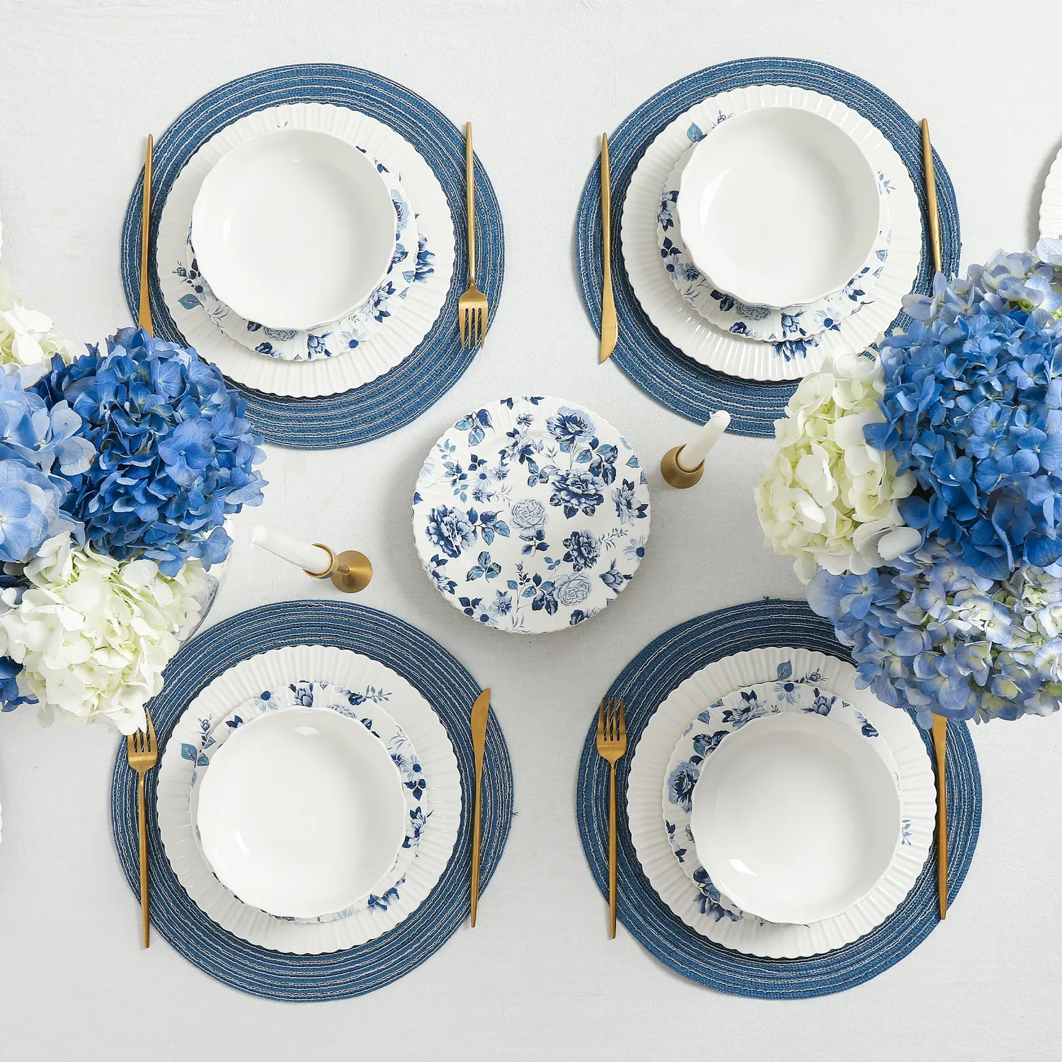 Stone Lain Fiore New Bone China 12-Piece Dinnerware Set