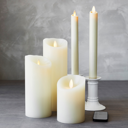 Flameless Pillar Candles, Set of 2