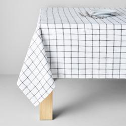 Sur La Table Recycled Check Tablecloth, White/Gray