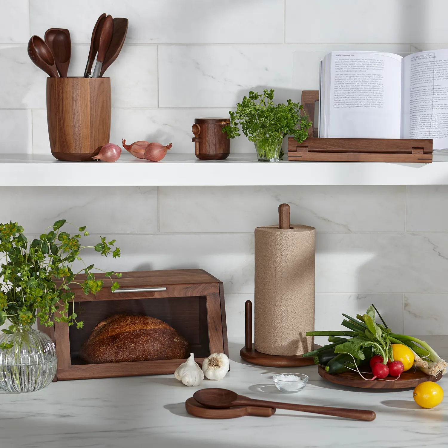 Sur La Table Black Walnut Paper Towel Holder
