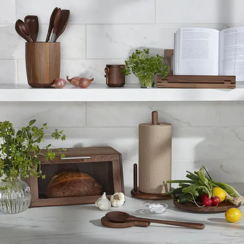 Sur La Table Black Walnut Paper Towel Holder