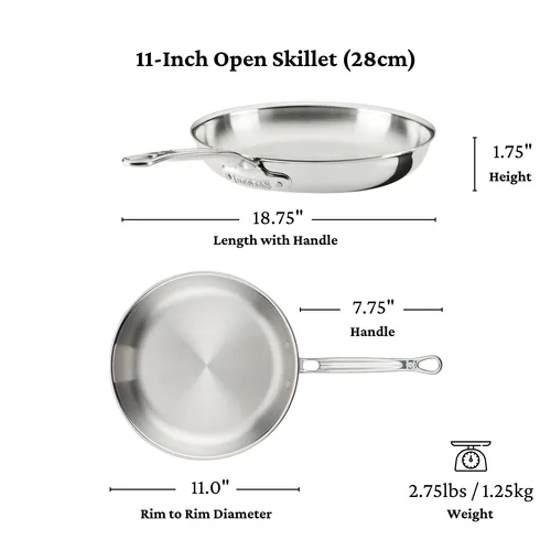 Hestan ProBond Luxe Stainless Steel Set of 3 Skillets, 8.5", 11", & 12.5"