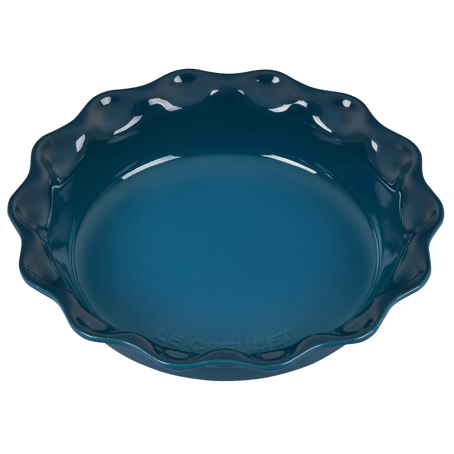 Williams Sonoma Le Creuset Heritage Stoneware Ruffled Pie Dish