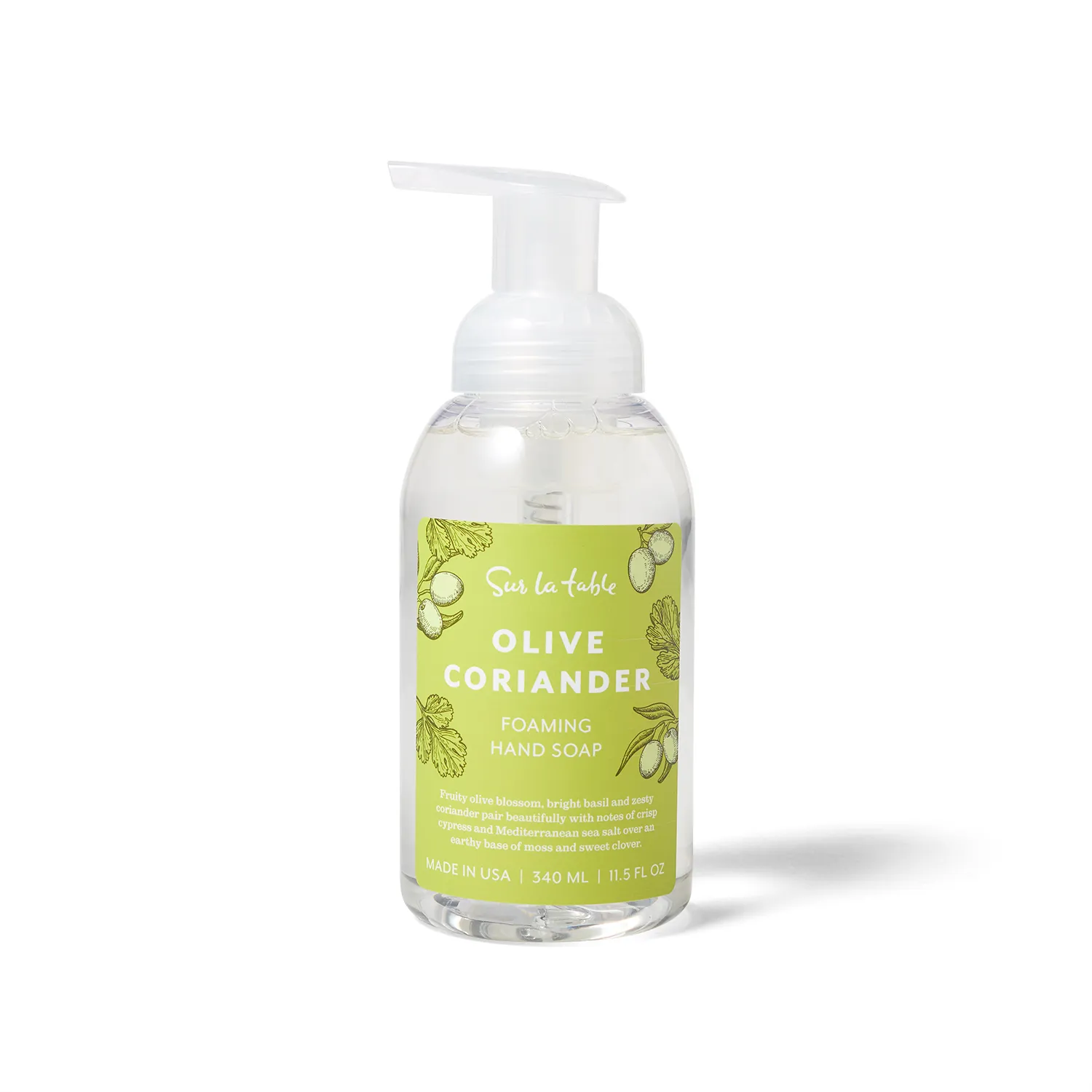 Sur La Table Olive Coriander Foaming Hand Soap, 11.5 oz.