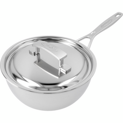 Demeyere Industry5 Stainless Steel Saucier With Lid, 2 Qt. The Silivnox process in making these pans makes them a dream to clean