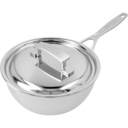 Demeyere Industry5 Stainless Steel Saucier With Lid, 2 Qt. Even heating, tight fitting lid and stay cool handle are essential to the overall performance of this pot