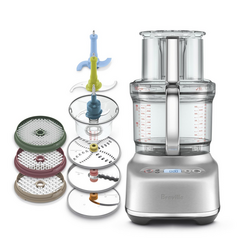 Breville 16-Cup Paradice Food Processor  The processor came with a lot of useful tools including dough blade, micro serrated blade, processing blade, slicer, French fries cutter and the dicing kits