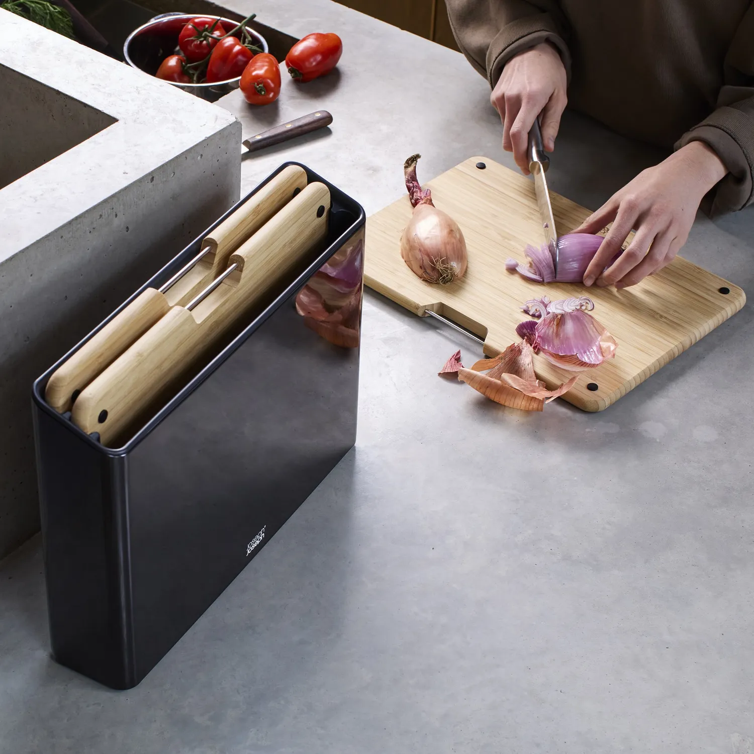 Joseph Joseph Folio Steel Bamboo 3-Piece Cutting Board Set