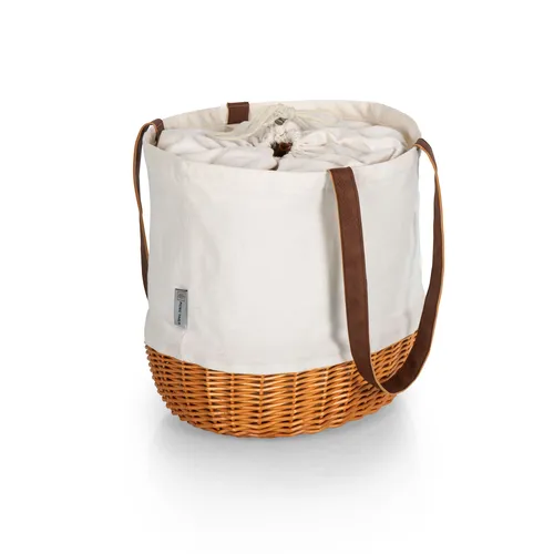 Picnic Time Coronado Canvas & Willow Basket Tote