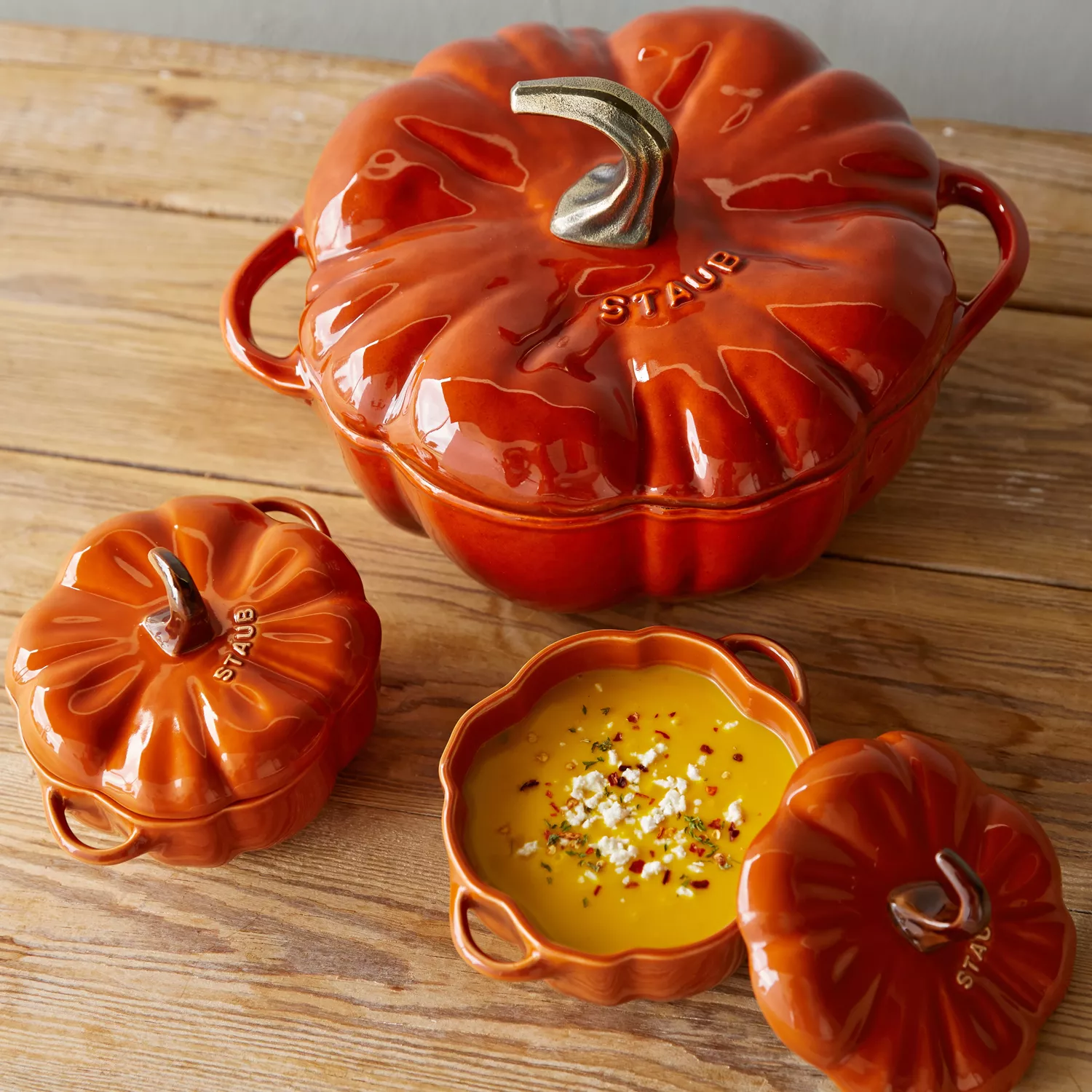 Staub Stoneware Mini Pumpkin Cocotte, .5 qt