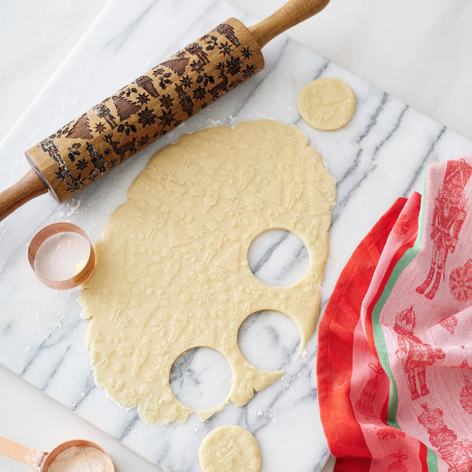 Sur La Table Embossed Rolling Pin, 10"