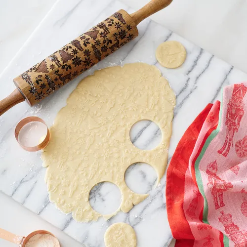 Sur La Table Embossed Rolling Pin, 10"