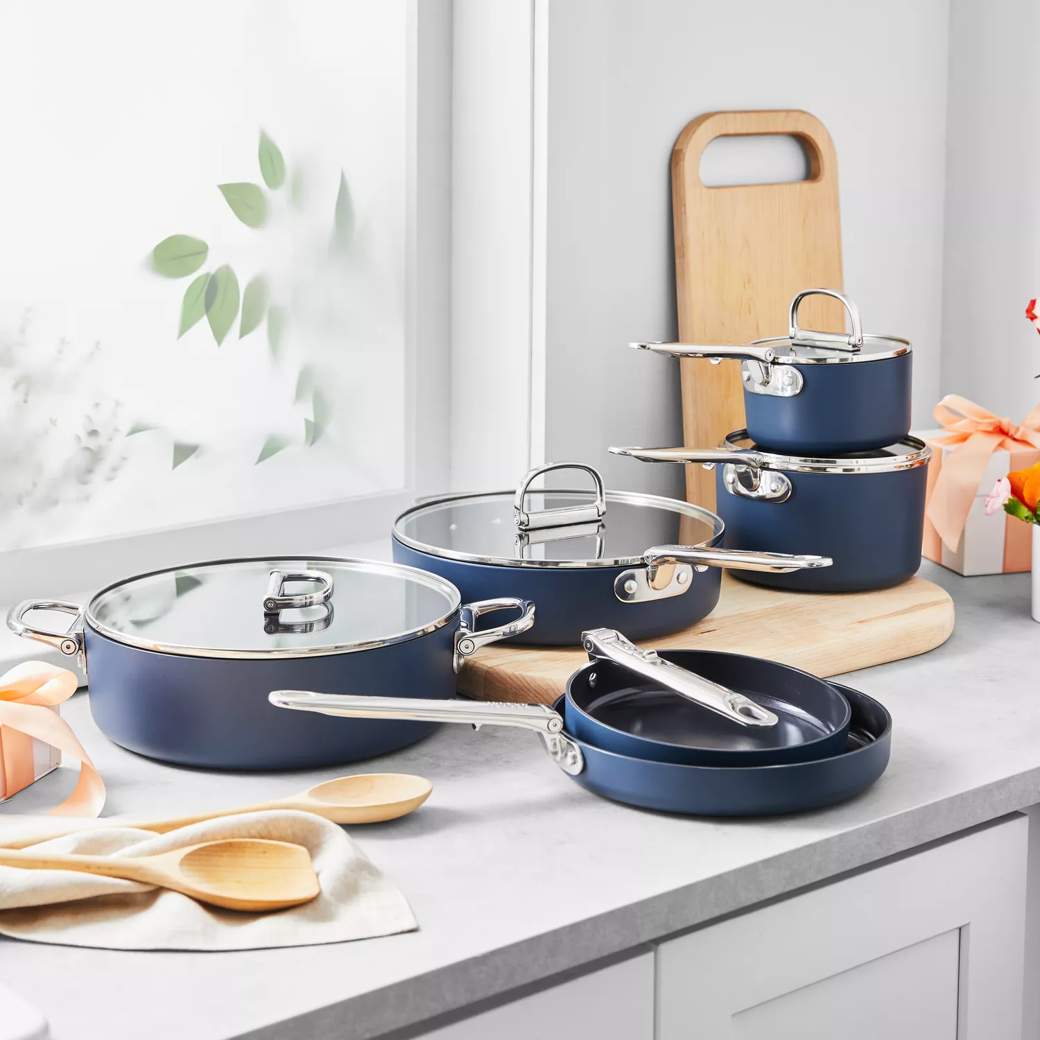 Joseph Joseph Space Ceramic Nonstick 10-Piece Cookware Set