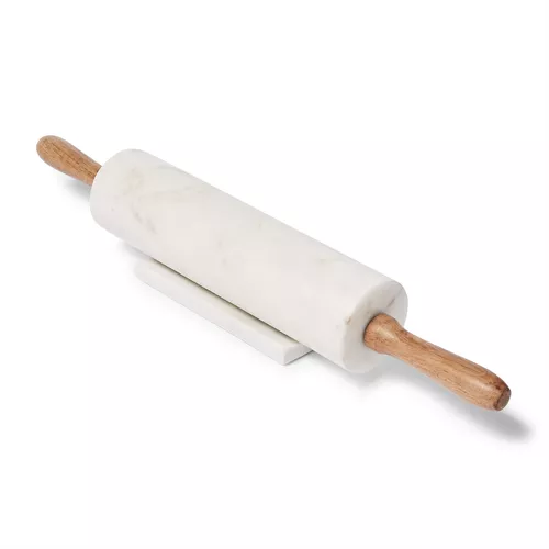 Sur La Table Marble Rolling Pin with Wooden Handles 