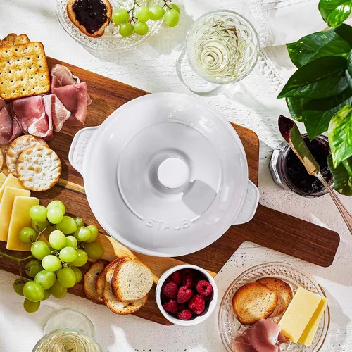 Staub Stoneware 8&#34; Round Covered Brie Baker