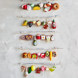Blueberry Waffle Glass Ornament