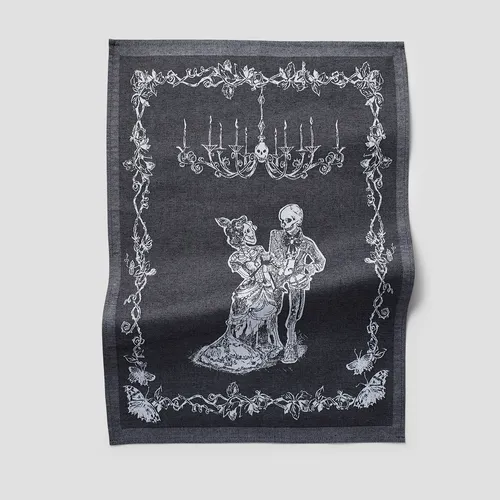 Sur la table Halloween Gala Jacquard Skeleton Kitchen Towel