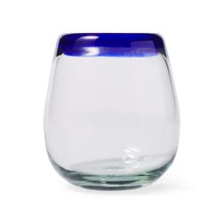 Sur La Table Recycled Glass Stemless Wine Glass, 12 oz.  I love them, well made glassware