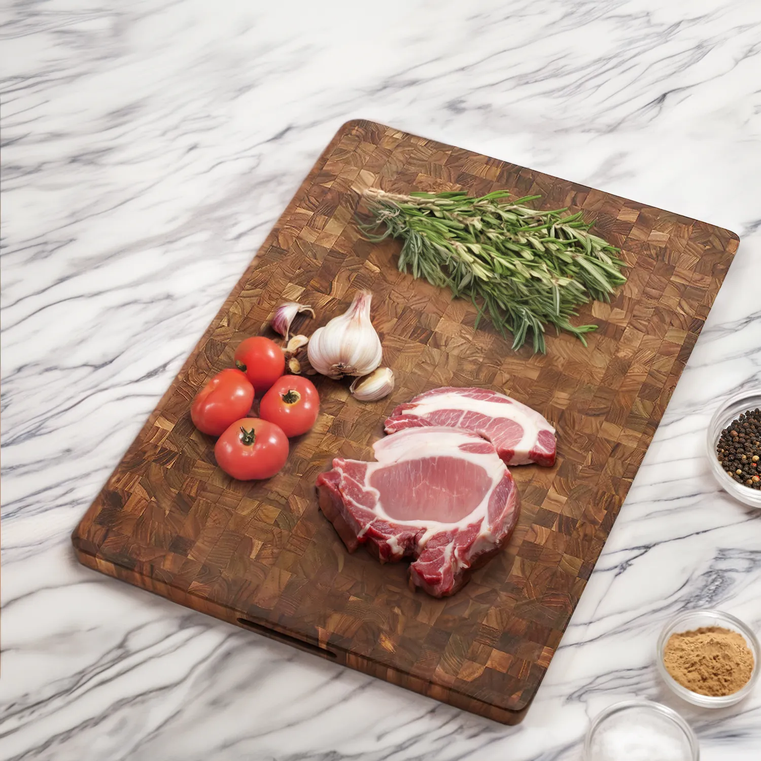 Teakhaus Reversible Teak End-Grain Cutting Board