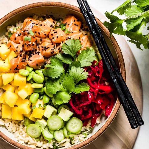 Salmon Mango Poke Bowl