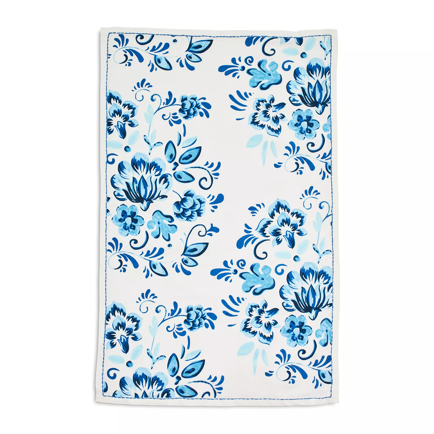 Sur La Table Floral Tile Kitchen Towel, 28&#34; x 18&#34;