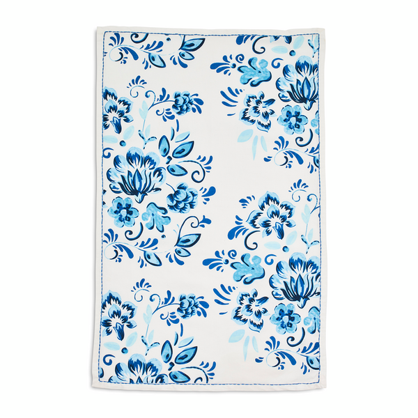 Floral Tile Kitchen Towel, 28&#34; x 18&#34;